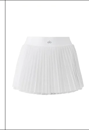 Mesh Baseline Tennis Skirt in White