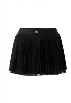Mesh Baseline Tennis Skirt in Black