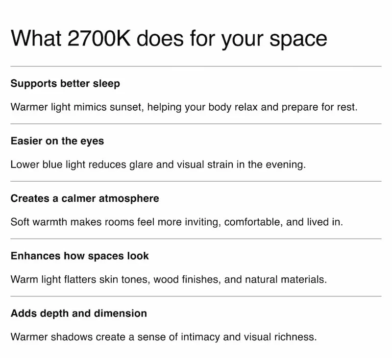 What 2700K does for your space