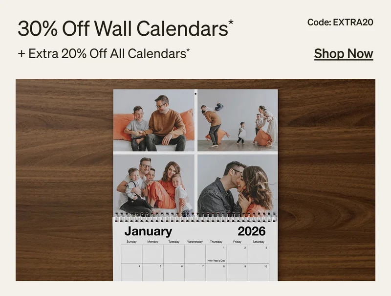 Savings on calendars, photo books, gifts, and more!