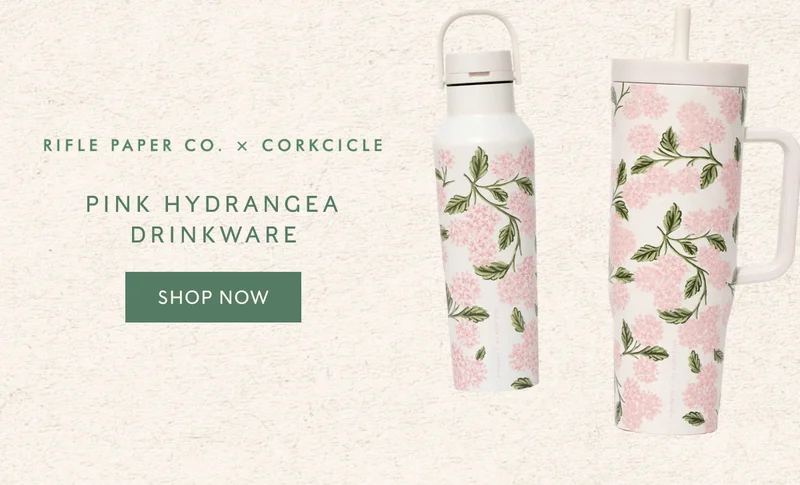 PINK Hydrangea Drinkware | SHOP NOW