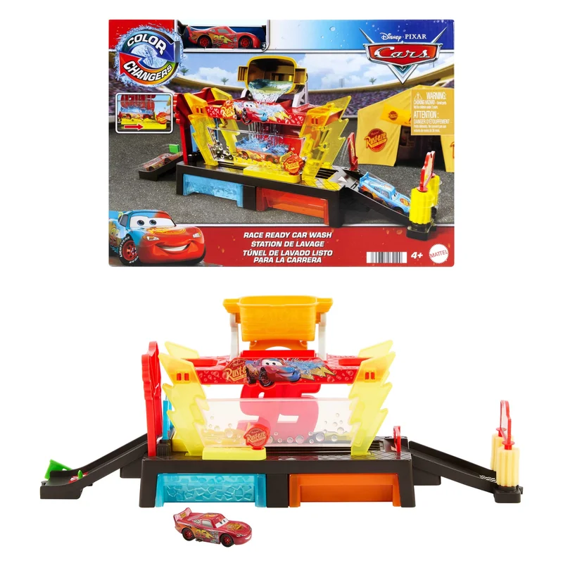 Image of Disney and Pixar Cars Color Changers Race Ready Car Wash Playset