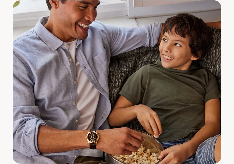 A father and son share quality time