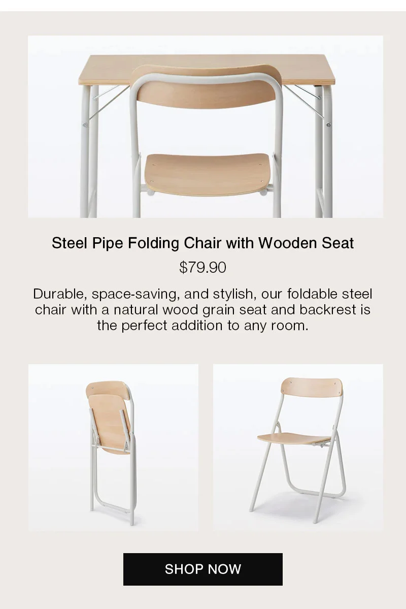 Shop Steel Pipe Folding Chair with Wooden Seat