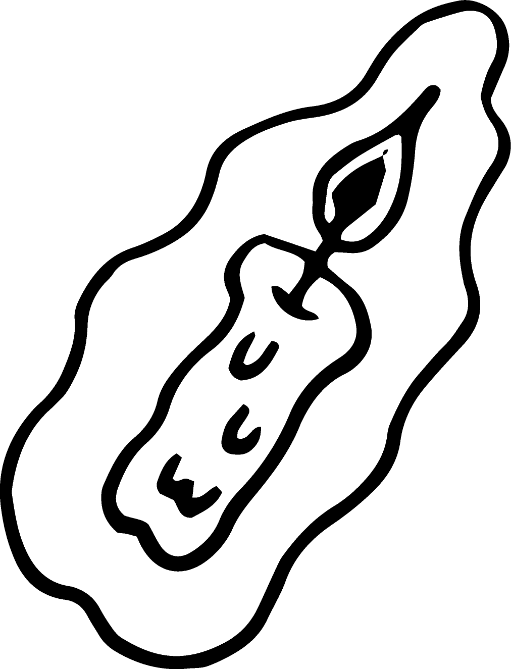 A line drawing of a candle in an aura