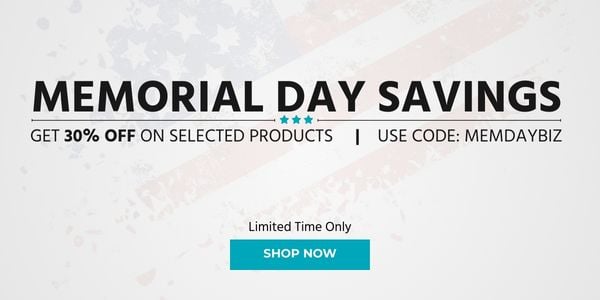 Memorial Day Savings. Get 30% Off on Selected Products. Use Code: MEMDAYBIZ. Limited Time Only. Shop Now.