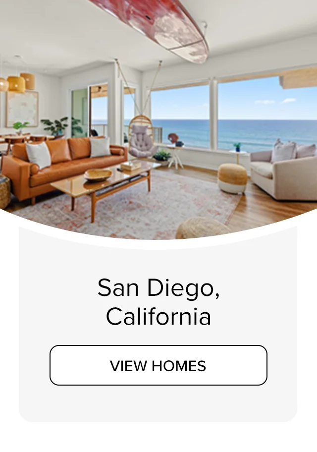Escape to a contemporary private home rental with panoramic ocean views in San Diego, California.