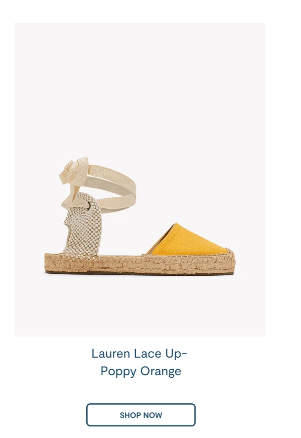 Poppy Orange Lauren Lace Up