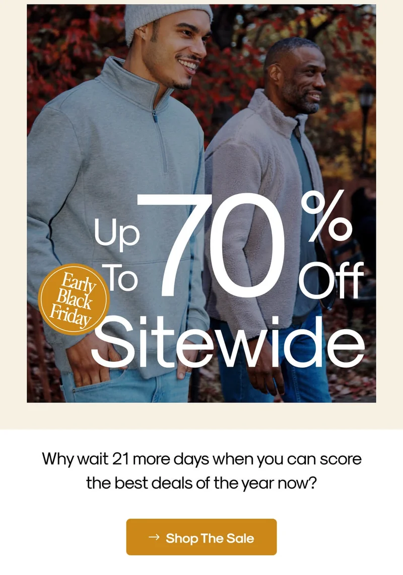 Up to 70% Off Sitewide