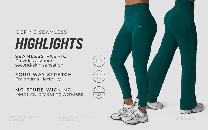 Define Seamless V-Shape Tights Petrol Green
