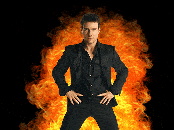 Tom Cruise on fire