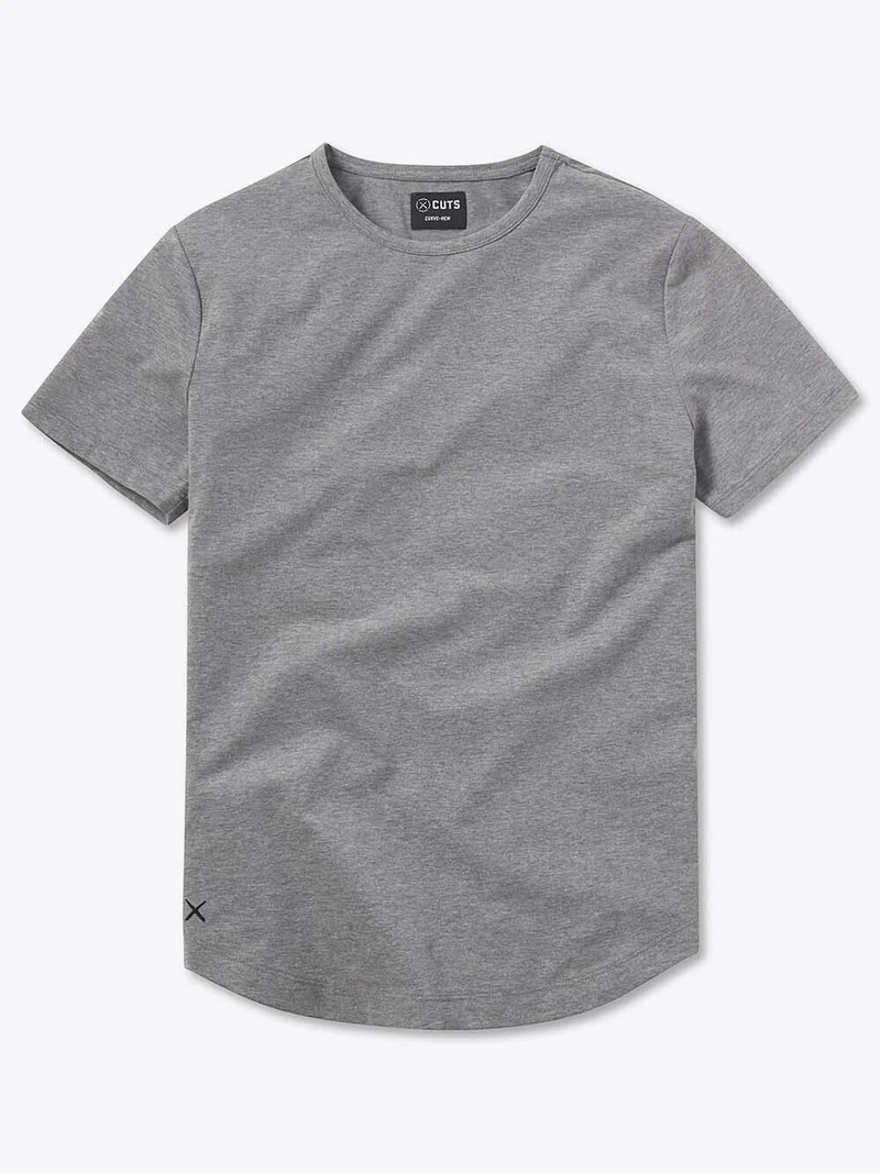 Image of AO Curve-Hem Tee | Heather Grey Signature-fit PYCA Pro®