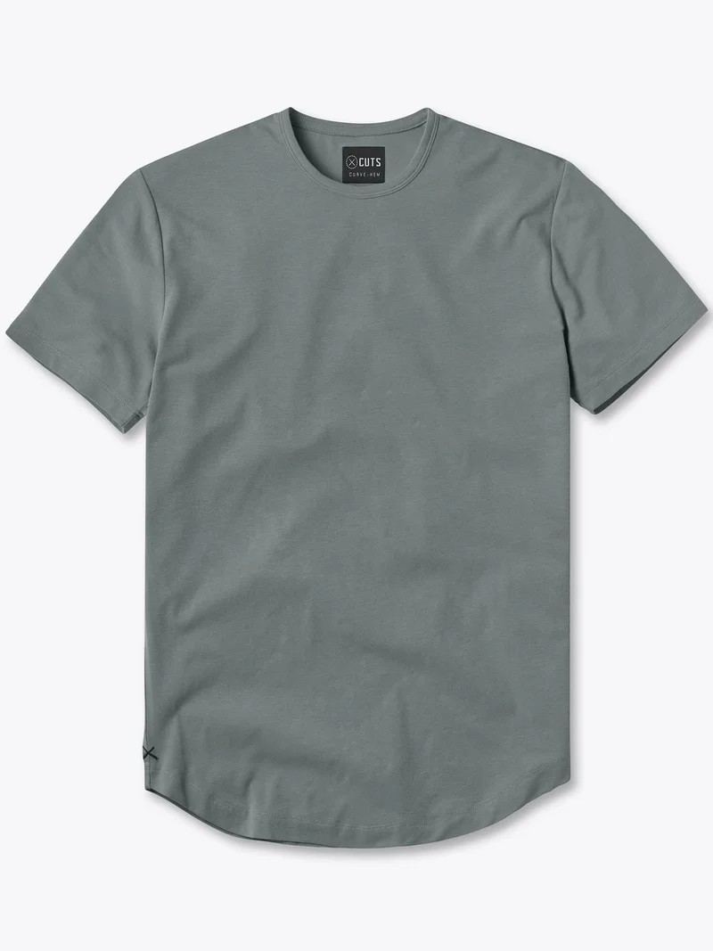 Image of AO Curve-Hem Tee | Sage Signature-fit PYCA Pro®