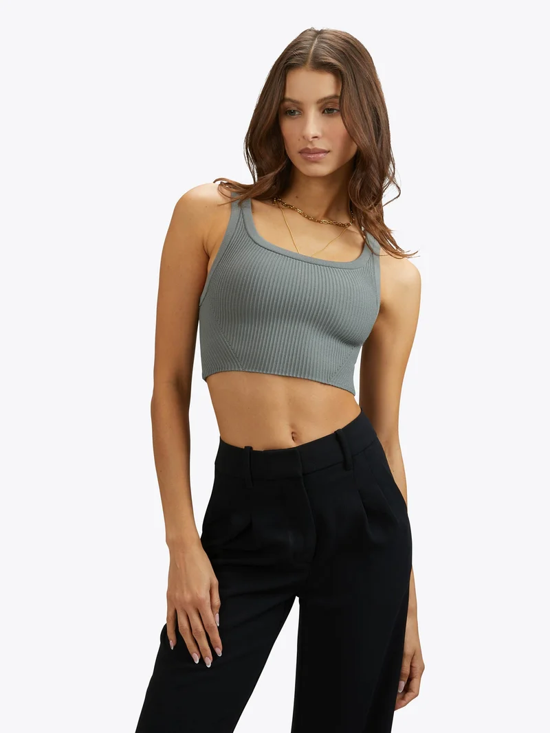 Image of Coreflex™ Tank Cropped | Sage Form-Fitting