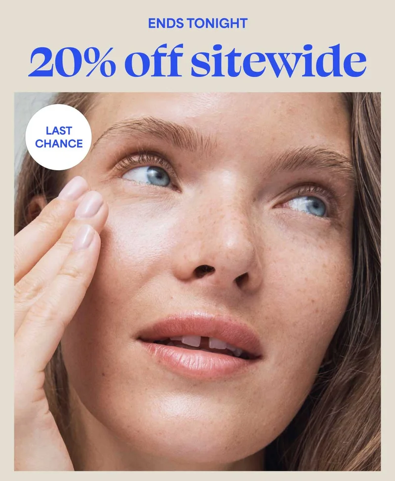 ENDS TONIGHT. 20% off sitewide. LAST CHANCE!