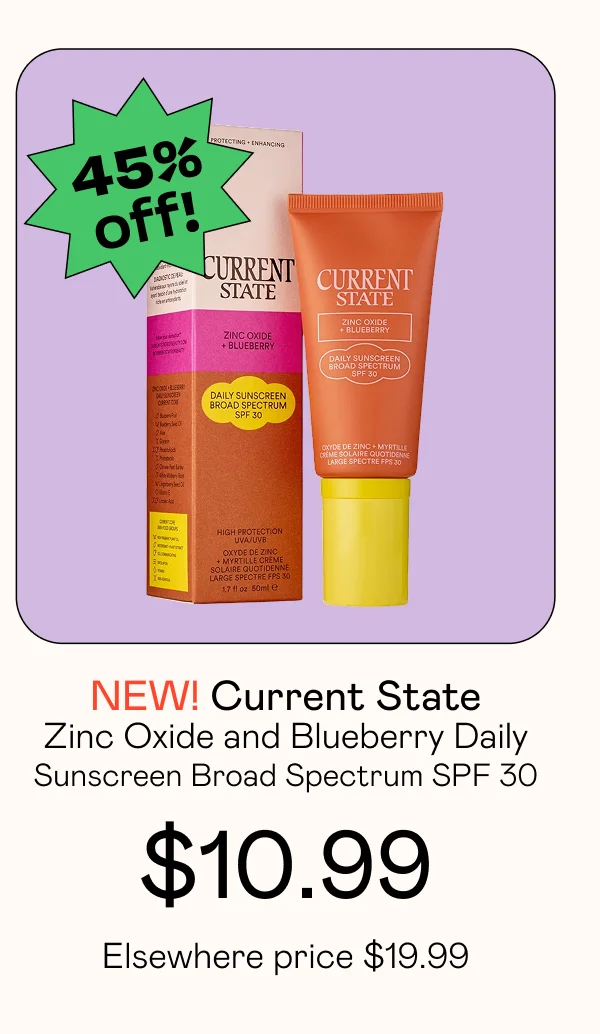 Zinc Oxide and Blueberry Daily Sunscreen Broad Spectrum SPF 30