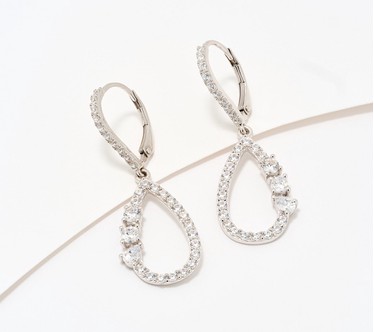 Diamonique x Kathy Levine Fancy That Dangle Earrings Sterling Silver