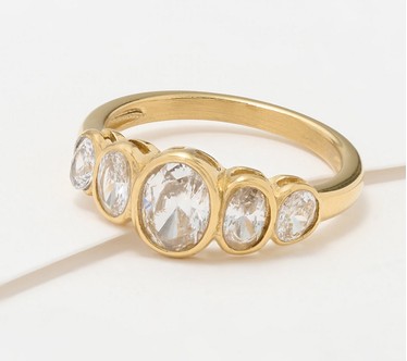 Steel by Diamonique Oval Band Ring