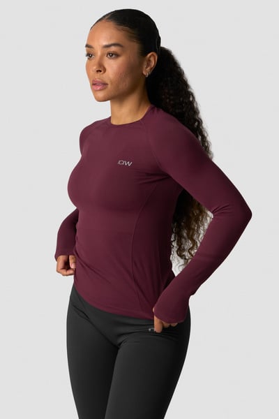 Image of Define Seamless Long Sleeve Dark mahogany