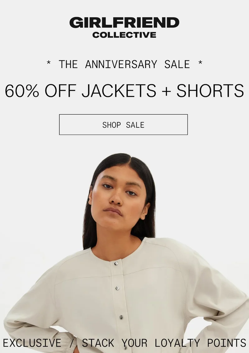 Girlfriend collective shop the anniversary sale