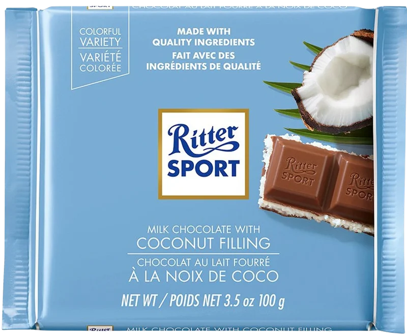 Image of Ritter Sport Coconut & Milk Chocolate Bar