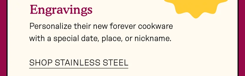 Personalize their new forever cookware