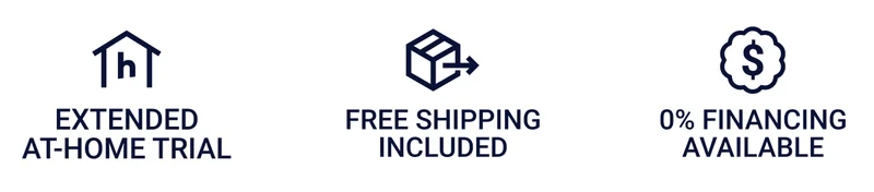 Extended at-home trial. Free shipping included. 0% financing available