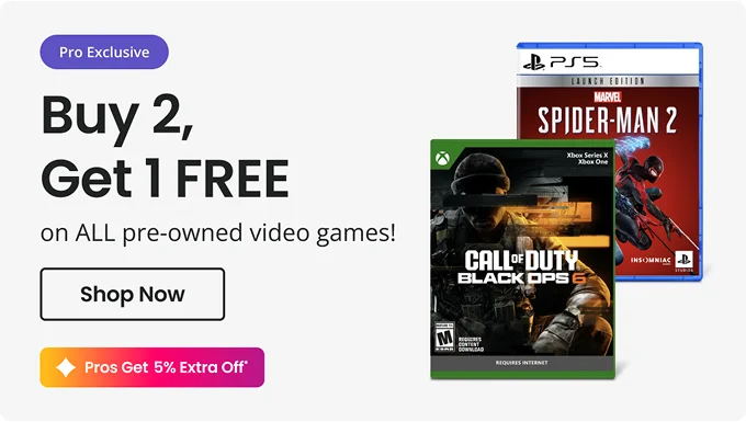 Buy 2, Get 1 FREE on ALL pre-owned video games! Shop Now