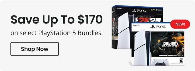 Save Up To $170 on select PlayStation 5 Bundles. Shop Now