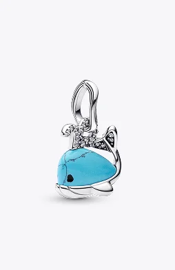 Turquoise-Coloured Whale Dangle Charm