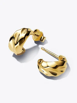 Rippled Open Hoop Earrings