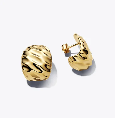 Rippled Wide Hoop Earrings