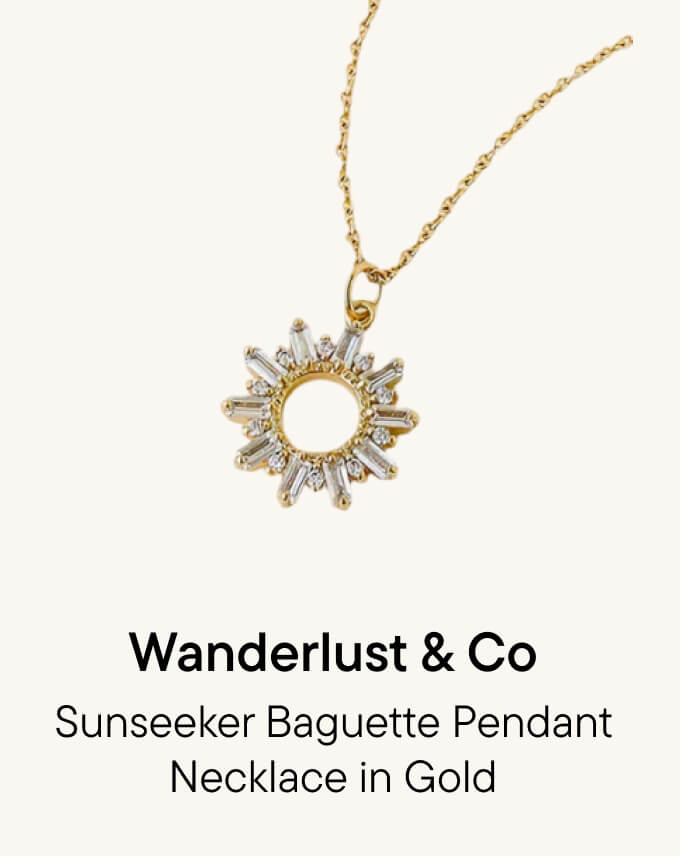 Sunseeker Baguette Pendant Necklace in Gold