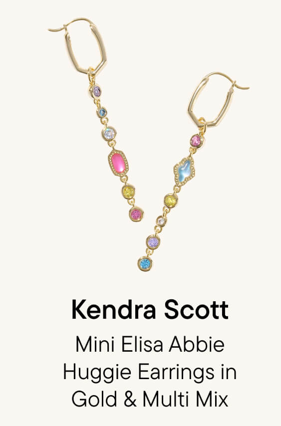 Mini Elisa Abbie Huggie Earrings in Gold & Multi Mix