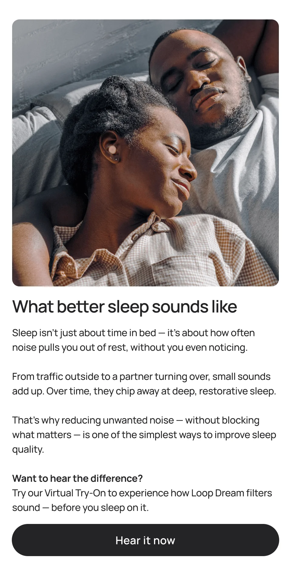 What better sleep sounds like