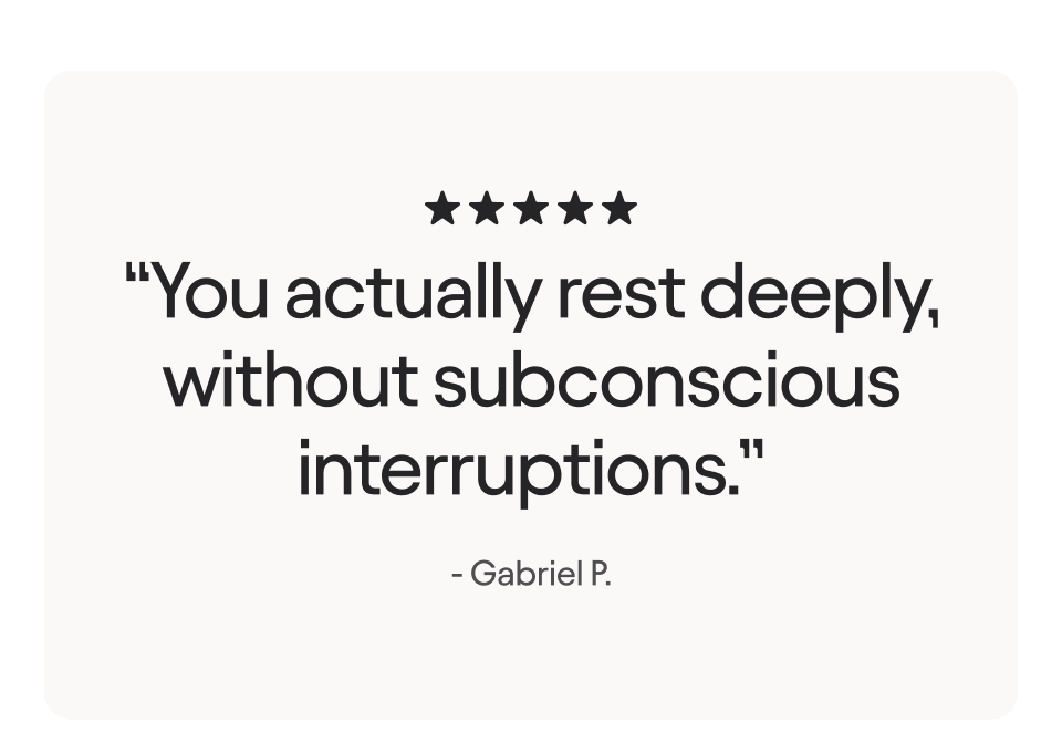 “You actually rest deeply.”