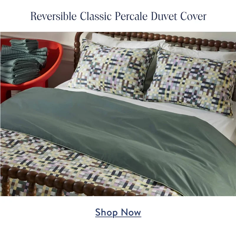 Reversible Classic percale duvet cover