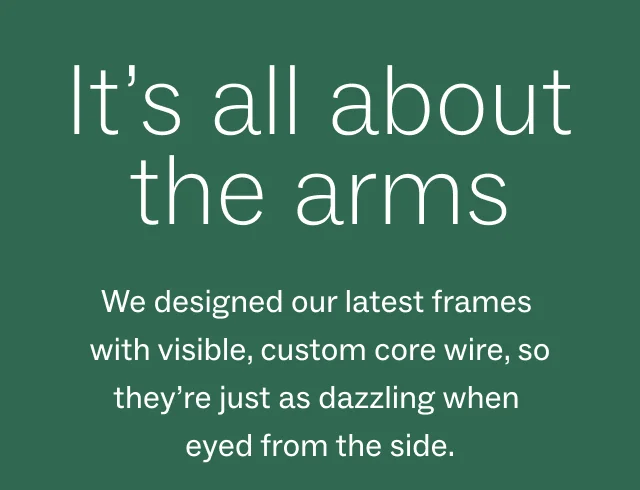 Our new, exposed core wire styles