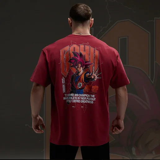 Vanquish DBS Goku Red Oversized T Shirt