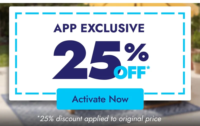 25% off* only in the app