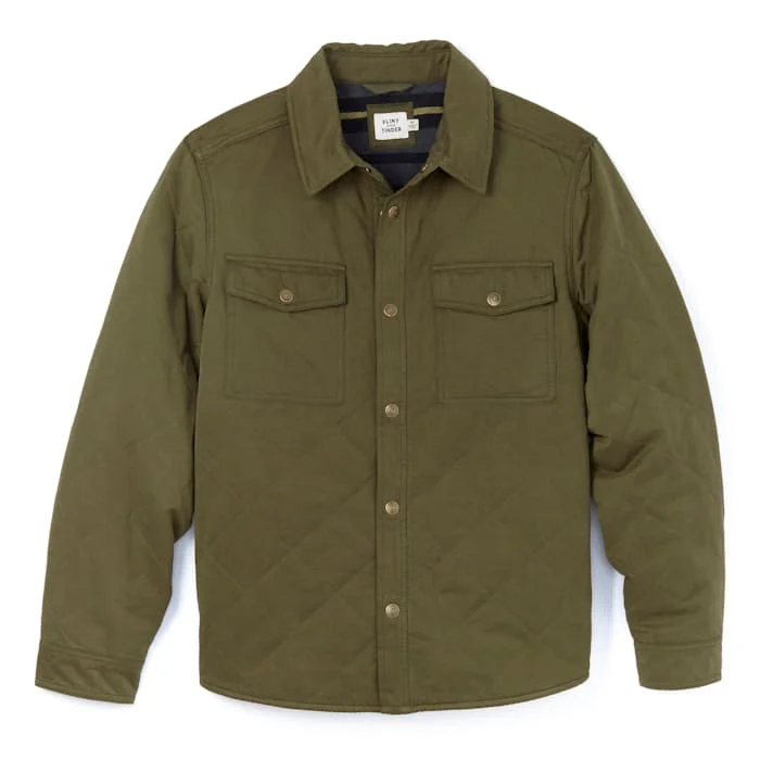 Image of Quilted Nylon Shirt Jacket