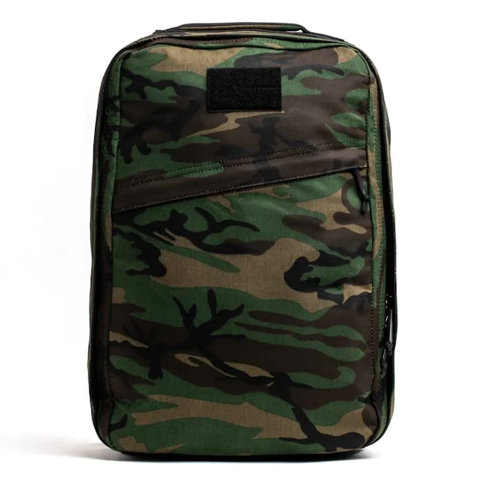 Image of GR1 Waxed Woodland Camo Backpack - 21L