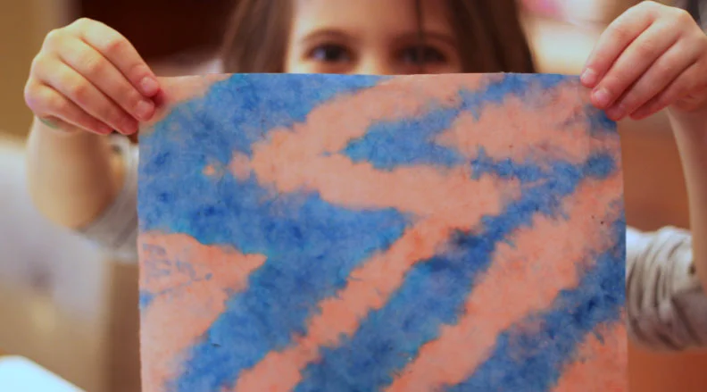 Itajime Paper Dyeing – A creative technique using folded paper and watercolor paint.