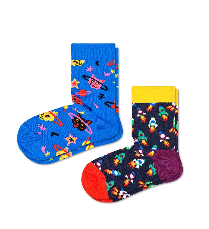 2-pack Kids Space Cat Sock