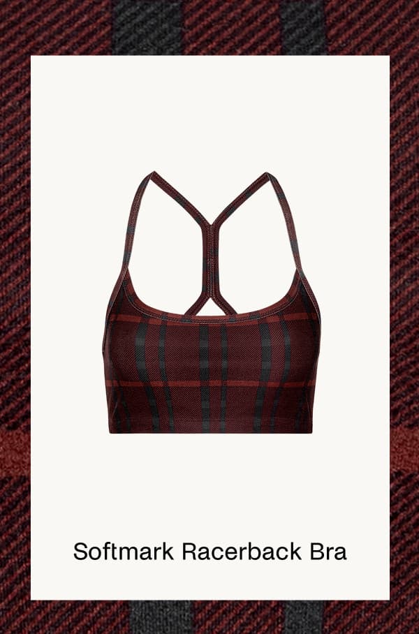 Softmark Slim Racerback Bra in Dark Cherry Preppy Plaid