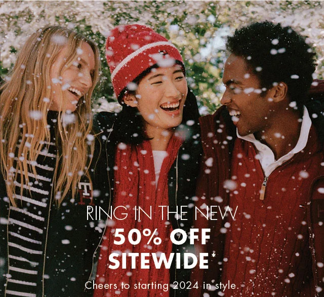Ring in the new                                            50% off sitewide* Cheers to starting 2024 in style.