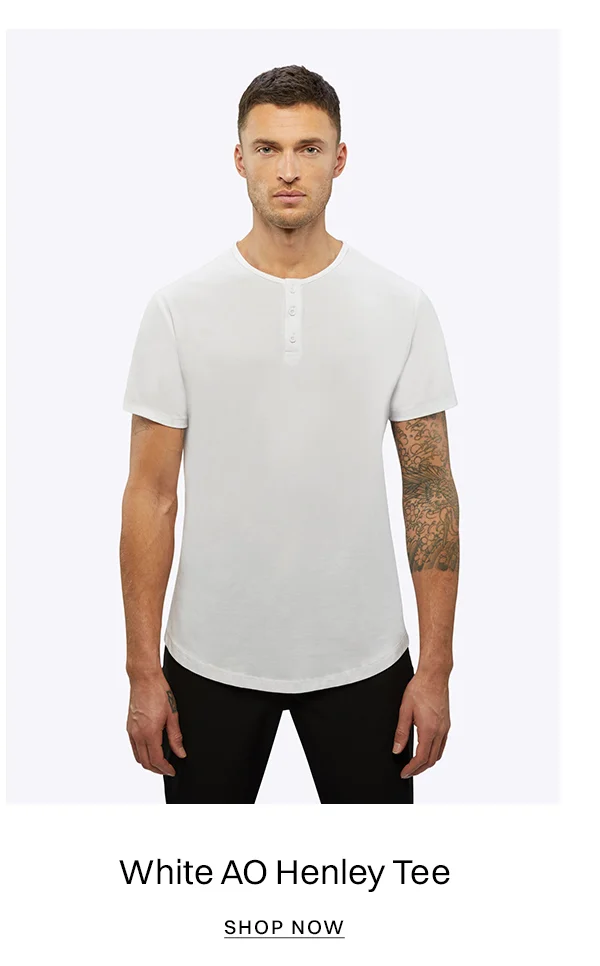 White AO Henley Tee