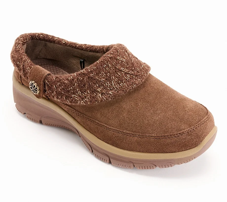 Skechers Easy Going Water-Repellent Suede Clogs - Full Bloom