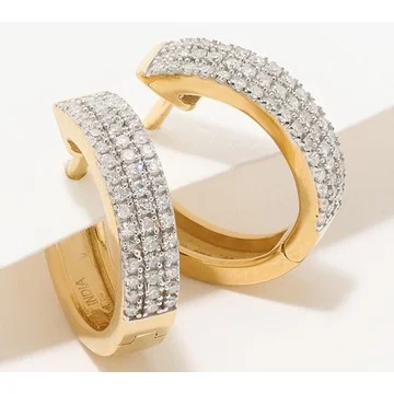 Accents by Affinity Diamond Huggie 0.25 cttw Hoops Sterling Silver