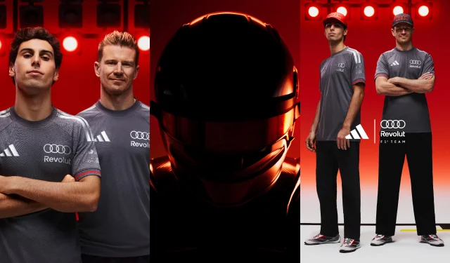 Motorsport drivers wearing grey jerseys